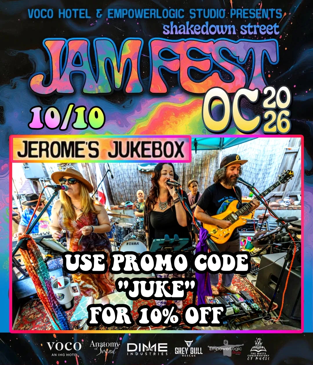 Jerome’s Jukebox / Jam Fest OC @ Voco Hotel / Use promo code “Juke” for 10% off